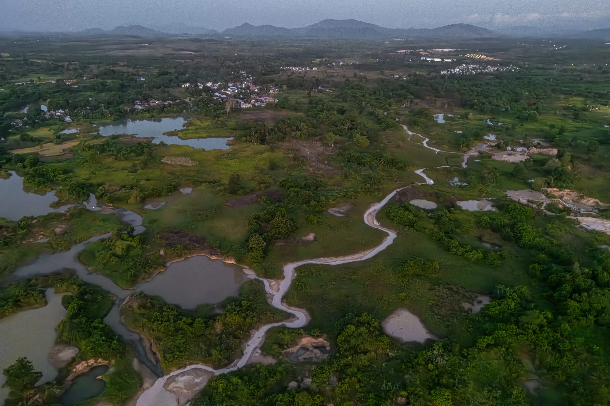 An aerial view of the Cempaka diamond fields in South Kalimantan. This region is among the world’s oldest diamond sources. Banjarbaru rose to fame when the legendary 166.75-carat Trisakti diamond was discovered here in 1965. The gem was later lost amid political turmoil following that year’s coup attempt.